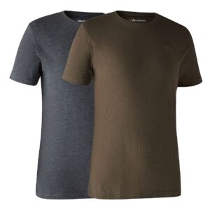 Basis 2-pak T-shirt - Deerhunter - Brown leaf melange