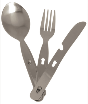 Camping bestik | 3-PC S/STEEL EATING UTENSIL