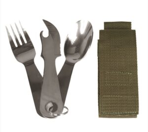 Camping bestik rustfrit stål | EATING UTENSIL W.POUCH - Mil-Tec