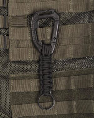 Sort nøgleholder | PARACORD W.CARABINER MOLLE - MIL-TEC