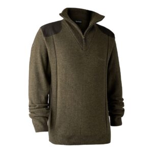 Strik sweater herre | Sheffield Knit with zip-neck - Deerhunter - Cypress