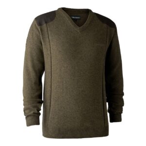 Striktrøje herre | Sheffield Knit with V-neck - Deerhunter - Cypress