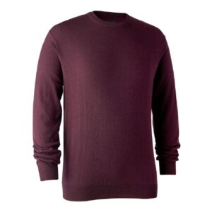 Striktrøjer til mænd | Kingston Knit with O-neck - Deerhunter - Burgundy