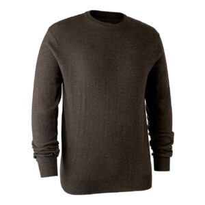 Striktrøjer til mænd | Kingston Knit with O-neck - Deerhunter - Dark Elm