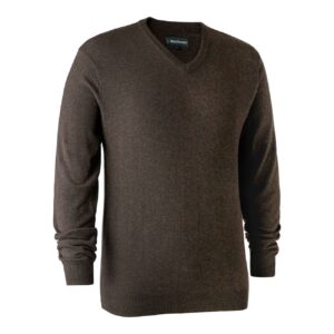 Striktrøjer til mænd | Kingston Knit with V-Neck - Deerhunter - Dark Elm