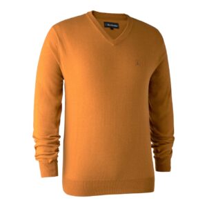 Striktrøjer til mænd | Kingston Knit with V-Neck - Deerhunter - Golden oak