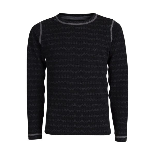 Uld undertøj børn | 50Fifty 3.0 round neck junior - Ulvang - Black/Mix