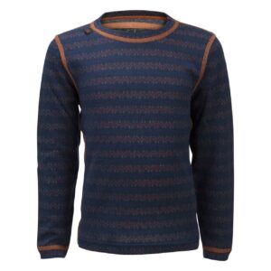 Uld undertrøje børn | 50Fifty 3.0 round neck kids - Ulvang - New Navy Mix