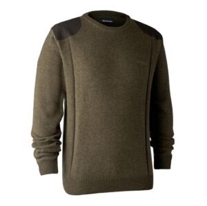 Deerhunter Mens Sheffield Knit with O-Neck, Cypress