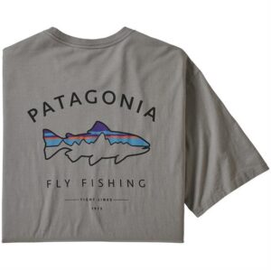 Patagonia Mens Framed Fitz Roy Trout Organic T-Shirt, Grey