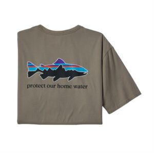 Patagonia Mens Home Water Trout Organic TÂ­Shirt, Garden Green