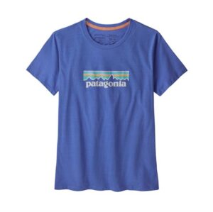 Patagonia Womens Pastel P-6 Logo Organic Crew T-Shirt, Blue