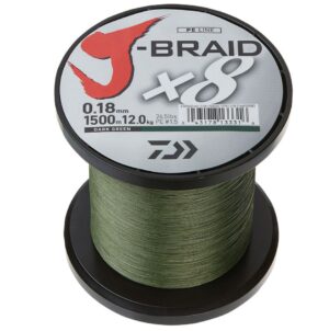 Daiwa J-Braid X8 Dark Green - Påspoling - 0,10mm