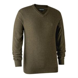 Deerhunter Mens Kingston Knit with V-Neck, Cypress
