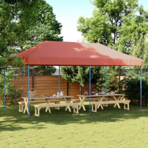 Foldbart pop up-festtelt 580x292x315 cm terracotta