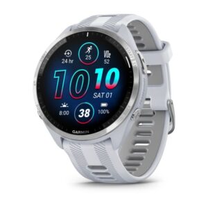 Garmin Forerunner 965 - Unisex GPS-løbeur i grå, perfekt til træning og løb med avancerede funktioner.