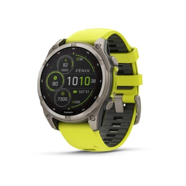 Garmin fēnix® 8 - 51 mm Solar Sapphire, Gul/Grå - Unisex GPS Ur til Løb & Outdoor