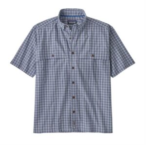 Patagonia Mens Island Hopper Shirt, Threadfin / Current Blue