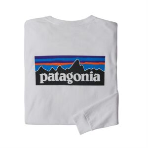 Patagonia Mens L/S P-6 Logo Responsibili-Tee, White