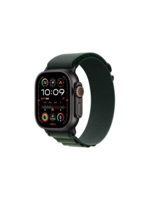 Apple Watch Ultra 2 GPS + Cellular 49mm - Black Titanium Case with Dark Green Alpine Loop - Small