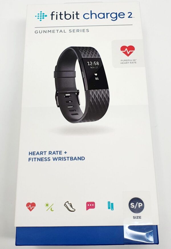 Fitbit Charge 2 Heart Rate + Fitness Wristband, Special Edition, Gunmetal, Small