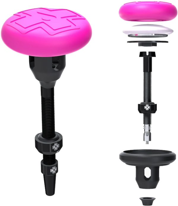 Muc-Off Stealth Tubeless Tag Holder & 44mm Valve Kit til Apple Airtag