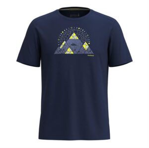 Smartwool Mens Geo Active S/S Graphic Tee, Deep Navy