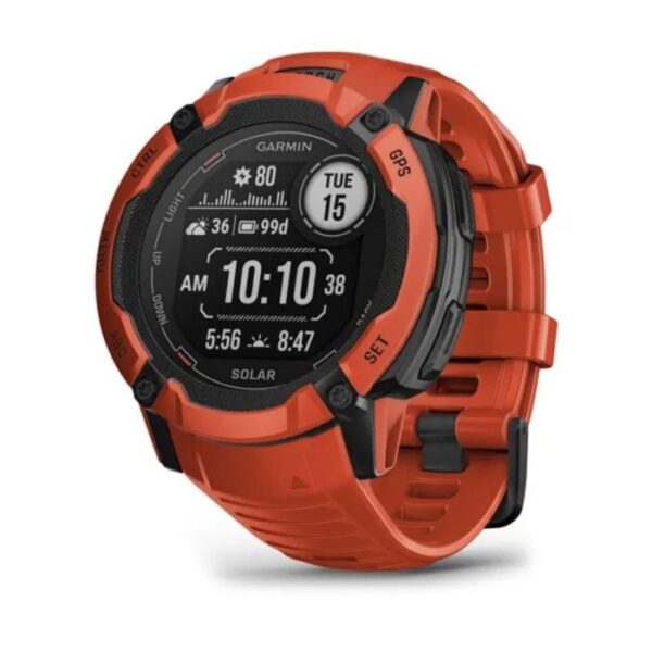 Garmin Instinct® 2X Solar - Robust GPS-Smartwatch til Sport & Friluftsliv, Rød