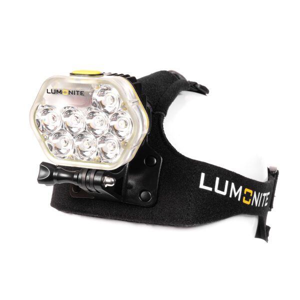 Pandelampe LUMONITE Leader - 6838 lm / Genopladelig, Standard pakke (lampe, batteri, opladerkabel, pandebånd)
