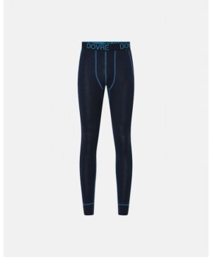 Dovre lange uldunderbukser i navy til herre