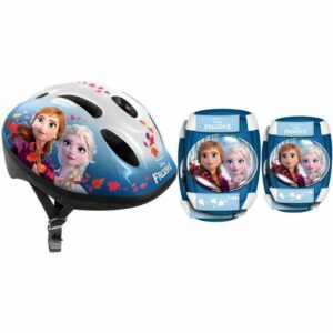 Cykelhjelm børn Frozen II combo med knæbeskyttere Ø 50 cm