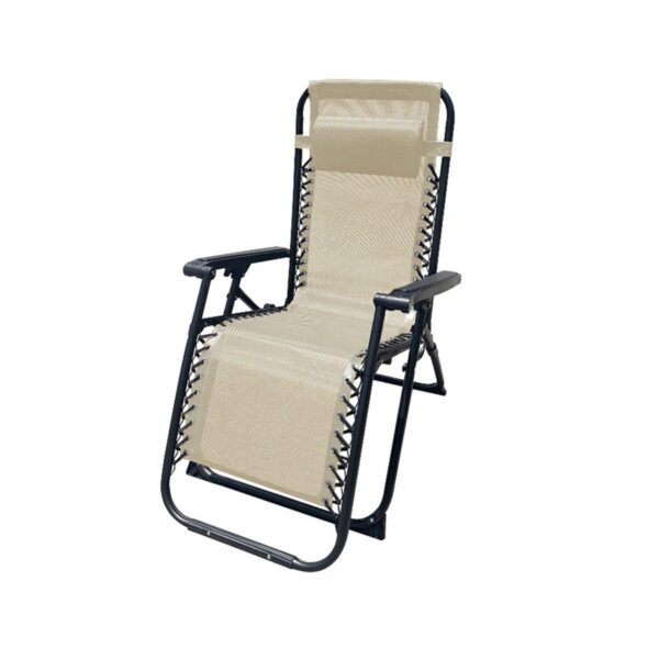 Marbueno polstret campingstol/liggestol - Beige 90 × 108 × 66 cm