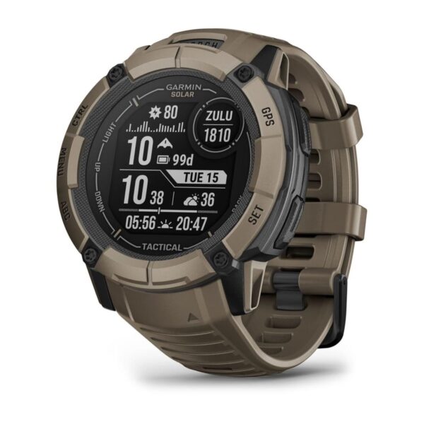 Sportsur Garmin Instinct 2X Solar Tactical – 50 mm, grøn, GPS, MIP-touchskærm