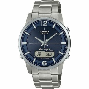 Casio Lineage herreur - sølvfarvet, blå skive, Ø 40 mm