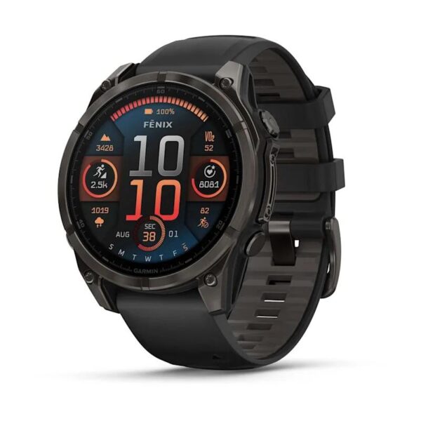 Garmin Fēnix 8 – 47 mm sportsur med 1,4" AMOLED, safirglas, GPS, Wi‑Fi – Sort