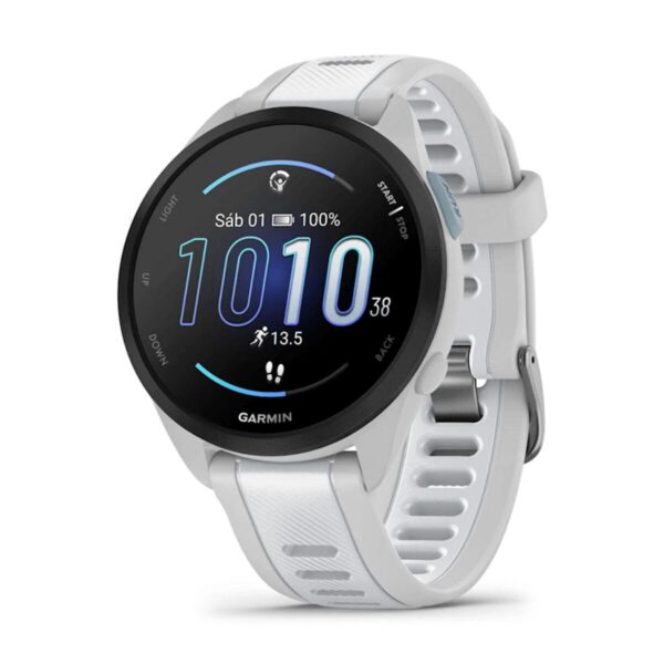Garmin Forerunner 165 Music 43 mm smartwatch - hvid/grå