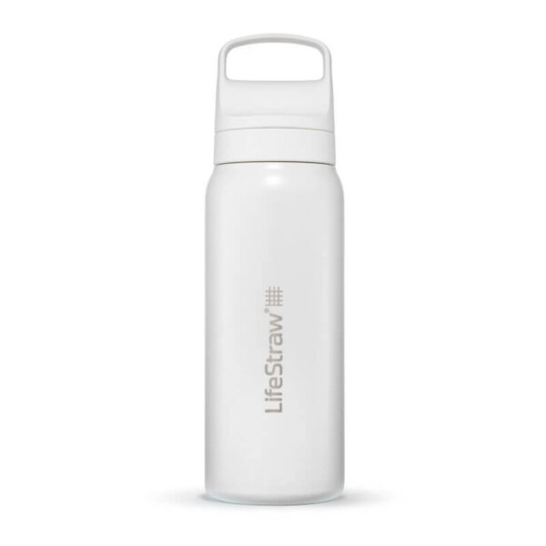 LifeStraw Go 2.0 Stainless Steel Water Filter Bottle 0,7L - White - Udendørsliv fra LifeStraw