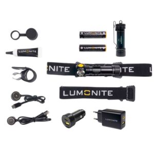 Pandelampe LUMONITE Compass - 1250 lm / Genopladelig, PREMIUM-PAKKE (Udstyrspakke)