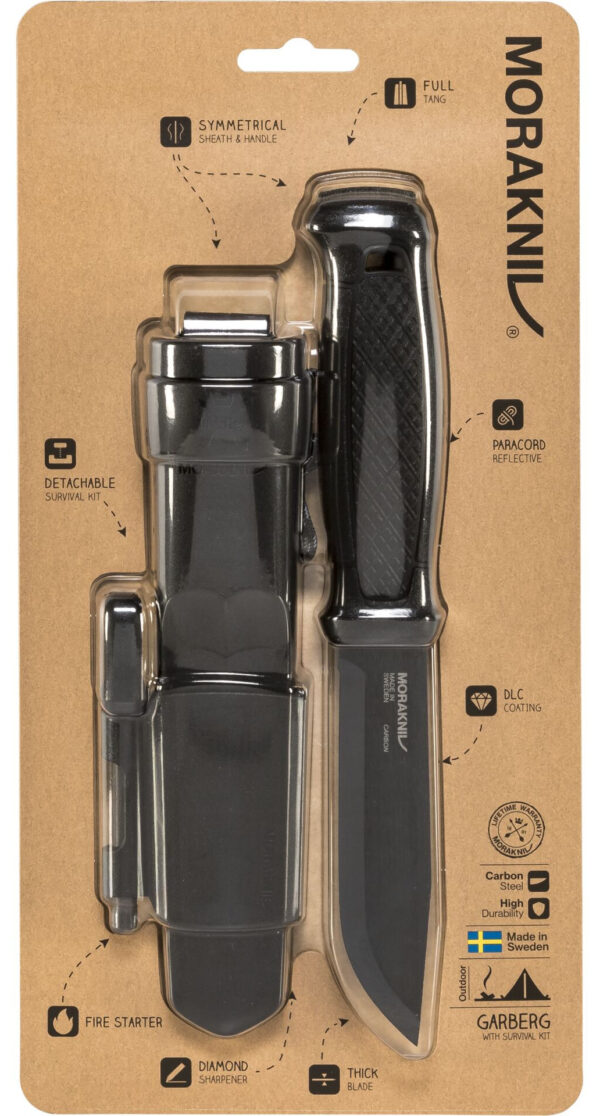 Morakniv Garberg BlacBlade Kniv med Survival-Kit (109mm) Carbon