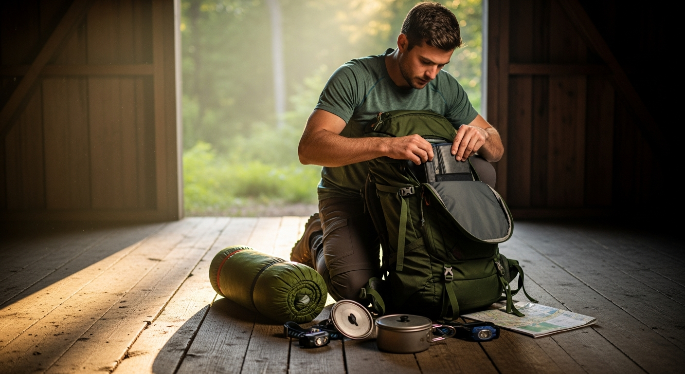 pakke rygsæk rigtigt